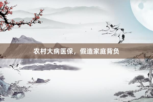 农村大病医保，假造家庭背负
